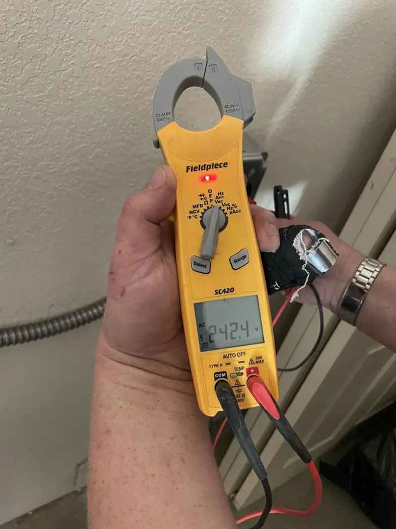 Voltage testing with clamp meter during Aluminum Wiring Replacement in McKeesport